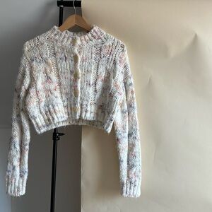 Cable Knit Cropped Cardigan (Sized XS/S)